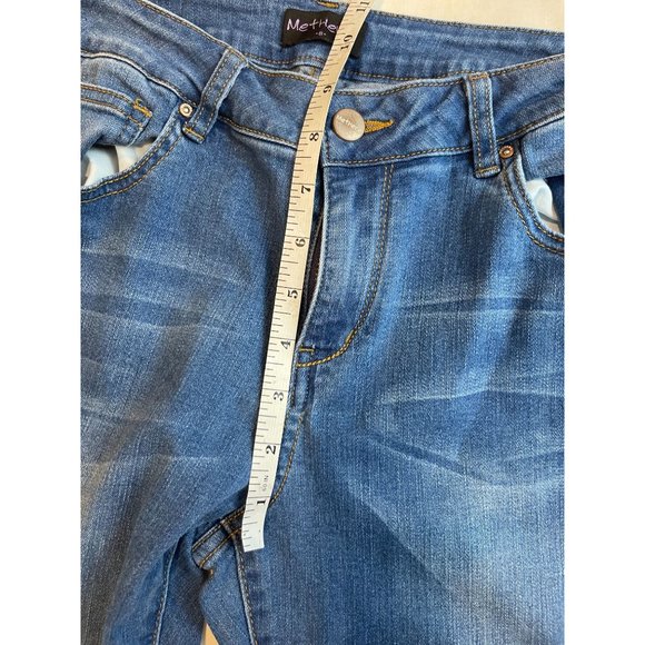 Methera Womens Vintage 1980s Jeans Boot Cut Leg Denim Mid Rise Pockets Blue SZ 8 - Picture 5 of 8